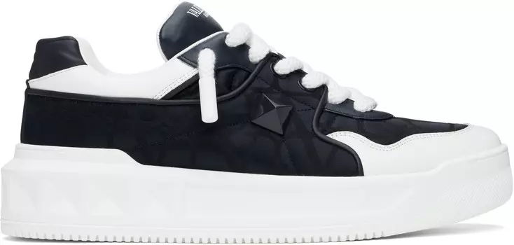 Низкие кроссовки One Stud XL темно-синего и белого цвета Valentino Garavani, Marine/White