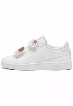 Низкие кроссовки Smash 3.0 Badges Puma, цвет white green illusion