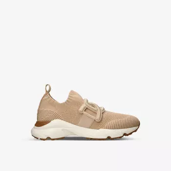 Низкие кроссовки Sport run 54c из сетчатой ткани с логотипом Tods, бежевый