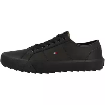 Низкие кроссовки Tommy Hilfiger low Core Vulcanized Cleated Leather, черный