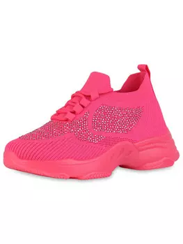 Низкие кроссовки VAN HILL Plateau Emily, цвет neon pink