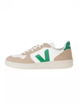 Низкие кроссовки Veja Leder V 10, цвет wei/beige/grn