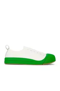 Низкие кроссовки Vulcan Bottega Veneta, цвет Optic White & Parakeet