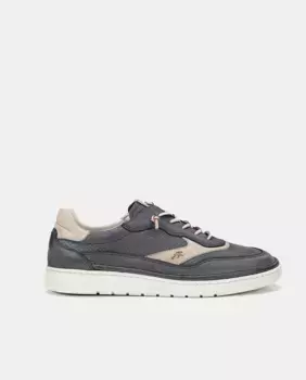 Низкие мужские кожаные кроссовки шлемообразного типа на резинках Fluchos, синий