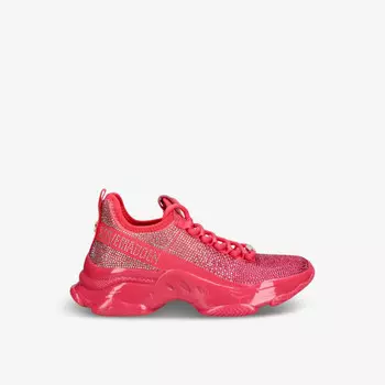 Низкие плетеные кроссовки, украшенные стразами Steve Madden, фуксия