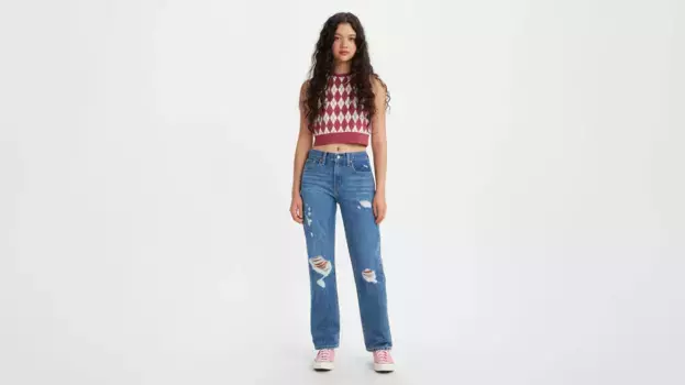 Низкие профессиональные женские джинсы Levi's, цвет Amplify It - Medium Wash