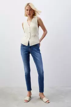 Низкие узкие джинсы Next, синий
