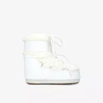 Низкие зимние сапоги Icon из искусственного меха и кожи Moon Boot, белый