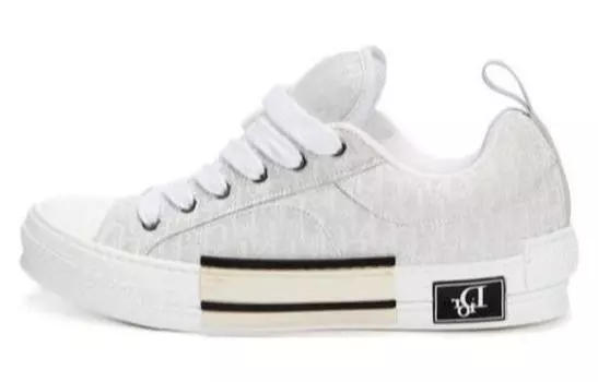 Низкий топ Dior B23 Skater кремового цвета с жаккардовым узором Dior Oblique