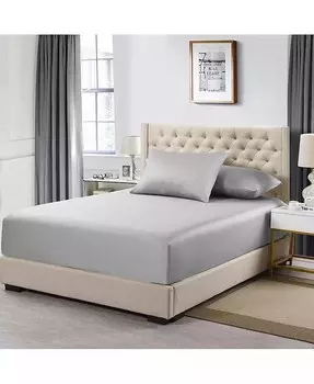 Низкопрофильная (6–10 дюймов) простыня на подкладке из хлопка, размер King Egyptian Linens, серый