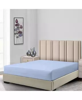 Низкопрофильная простыня (7–10 дюймов), 100 % хлопковый сатин, производство США, полная Egyptian Linens, синий