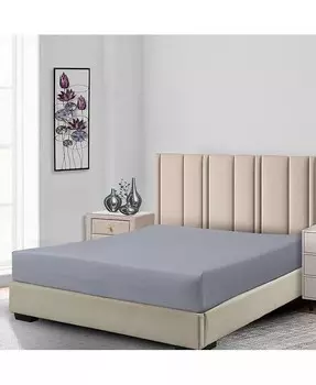 Низкопрофильная простыня (7–10 дюймов) из 100 % хлопкового сатина, производство США, королева Egyptian Linens, серый