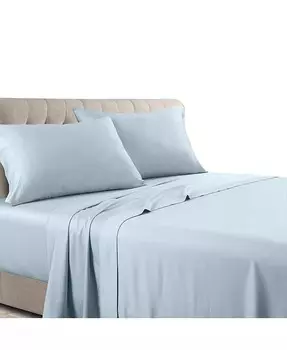 Низкопрофильный (7–10 дюймов) комплект постельного белья из 100 % хлопка, сатина, сделано в США Egyptian Linens, синий