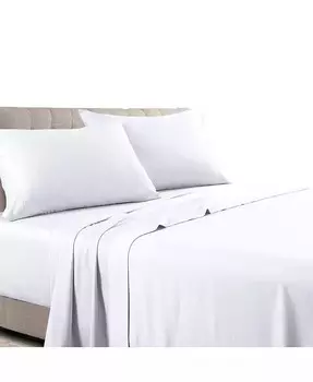 Низкопрофильный (7–10 дюймов) комплект постельного белья из 100 % хлопка, сатина, сделано в США Egyptian Linens, белый