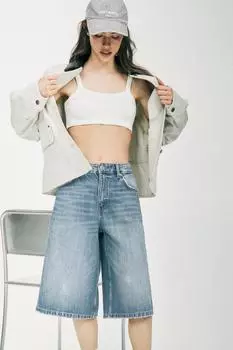 Низкорослые шорты Pull And Bear, синий