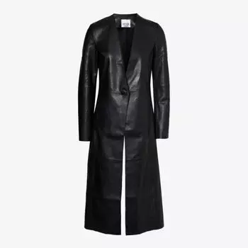 No179 Кожаное пальто с V-образным вырезом Gabriela Coll G, черный