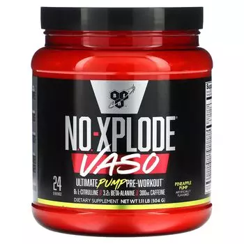 No-Xplode VASO, Предтренировочный комплекс Ultimate Pump, ананасовый насос, 1,11 фунта (504 г) Bsn
