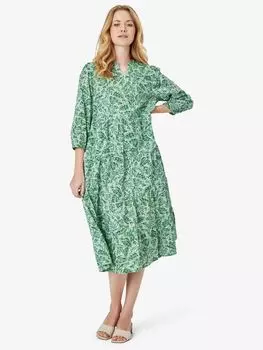 Noa Noa Annie Платье с принтом листьев, зеленое