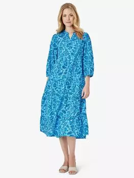 Noa Noa Annie Платье с принтом листьев, синее