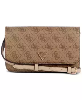 Ноэль II Мини-клатч с логотипом на клапане GUESS, коричневый