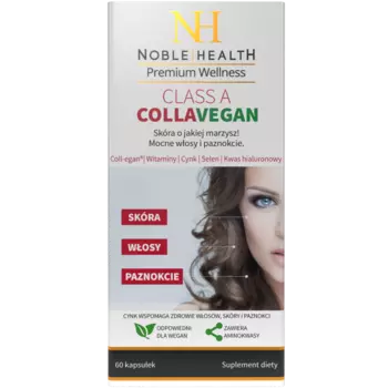 Noble Health Class A Collavegan веганская пищевая добавка с аминокислотами и витаминами для естественного синтеза коллагена, 60 капсул/1упак.