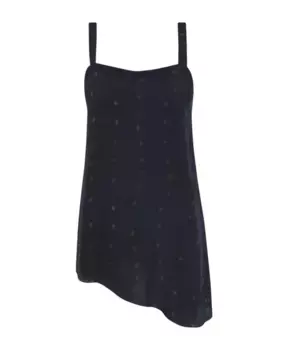 Ночь топ из принтованного шелка Cortana, черный