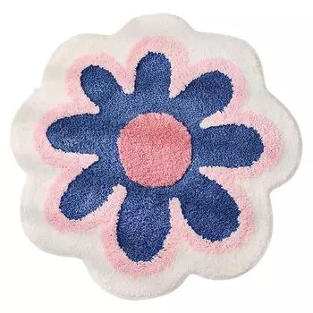 Ночная деятельность, нескользящий водопоглощающий коврик в форме цветка для ванной комнаты, коврик для ванной, имитация кашемирового коврика, домашнее предложение-синий Stuttg