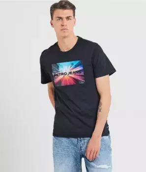 Ночная футболка Retro Jeans, черный