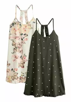 Ночная рубашка 2 PACK. REGULAR FIT Next, зеленый