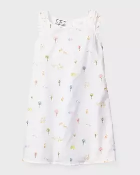 Ночная рубашка Amelie Easter Gardens с оборками для девочки, размер 6M-14 Petite Plume
