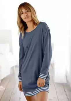 Ночная рубашка Аризона с полосатыми манжетами Arizona, синий