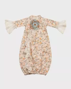 Ночная рубашка Ava's Garden для девочек, размер 0-3М Haute Baby, цвет Multi