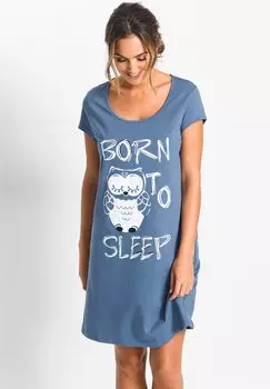 Ночная рубашка bonprix, синий