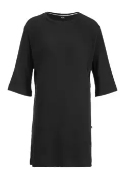 Ночная рубашка BOSS "Betty_Nightdress", в рубчик, черный