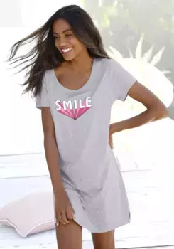 Ночная рубашка Buffalo с эффектным принтом, цвет Grau-Meliert-Bedruckt