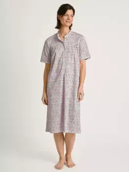 Ночная рубашка CALIDA "Мягкий хлопок", комфортного кроя, длина 110 см, с планкой на пуговицах, цвет Blush Flower
