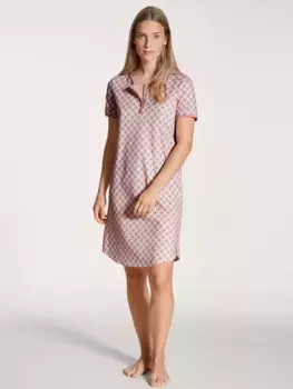 Ночная рубашка CALIDA с планкой на пуговицах на круглом вырезе, цвет Rose Bud