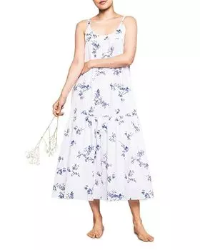 Ночная рубашка Chloe цвета индиго с цветочным принтом Petite Plume, цвет White