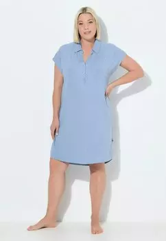 Ночная рубашка COLLARED CAP SLEEVE Ulla Popken, светло-голубой