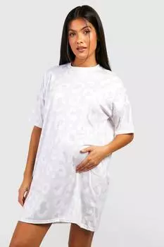 Ночная рубашка для бумаги с леопардовым принтом Boohoo, серый