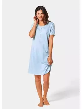 Ночная рубашка GOLDNER, цвет hellblau/wei/lindgrn/gemustert