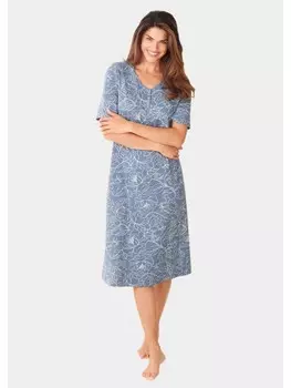 Ночная рубашка GOLDNER en 2er Pack, цвет blau/stein/wei/gemustert