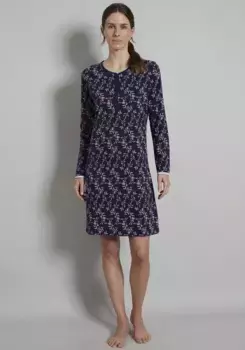 Ночная рубашка GTZBURG с цветочным узором, синий