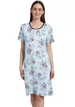 Ночная рубашка GTZBURG с красивым цветочным принтом для стильных вечеров, цвет Blau-Mittel-Allover