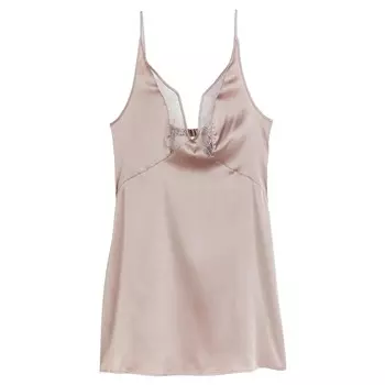 Ночная рубашка H&amp;M Satin V-neck, пудрово-розовый