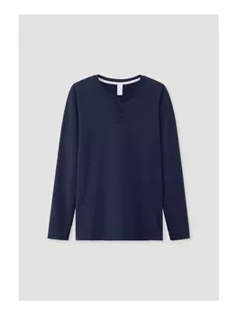 Ночная рубашка Hessnatur Loungeshirt Regular aus Bio Baumwolle, темно-синий