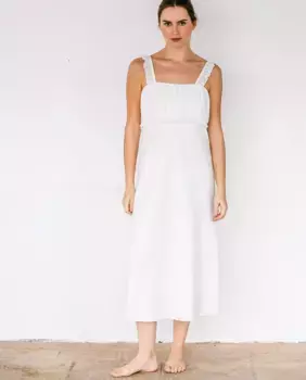 Ночная рубашка из атласа с плиссировкой спереди Diseo2, цвет Crudo