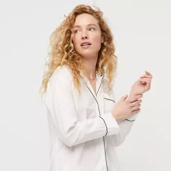 Ночная рубашка из хлопка End-On-End J.Crew, белый