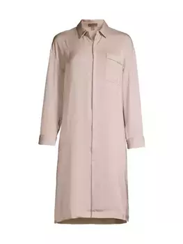 Ночная рубашка из стираного атласа с окантовкой Barefoot Dreams, цвет feather