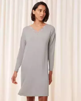 Ночная рубашка из тенселя с длинными рукавами Triumph, серый